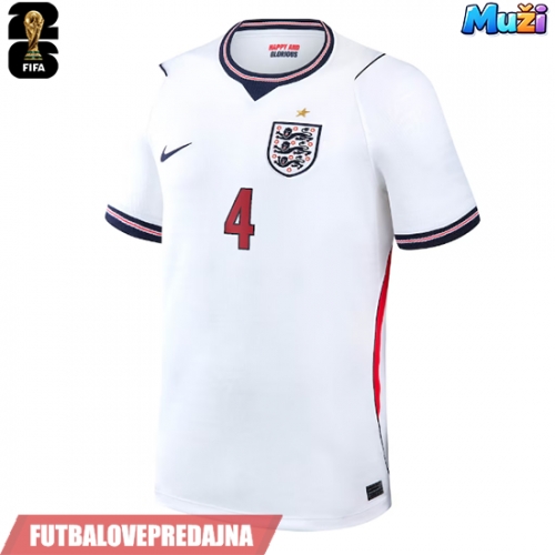 Lacne Muži Futbalové dres Anglicko Declan Rice #4 MS 2026 Krátky Rukáv - Domáci